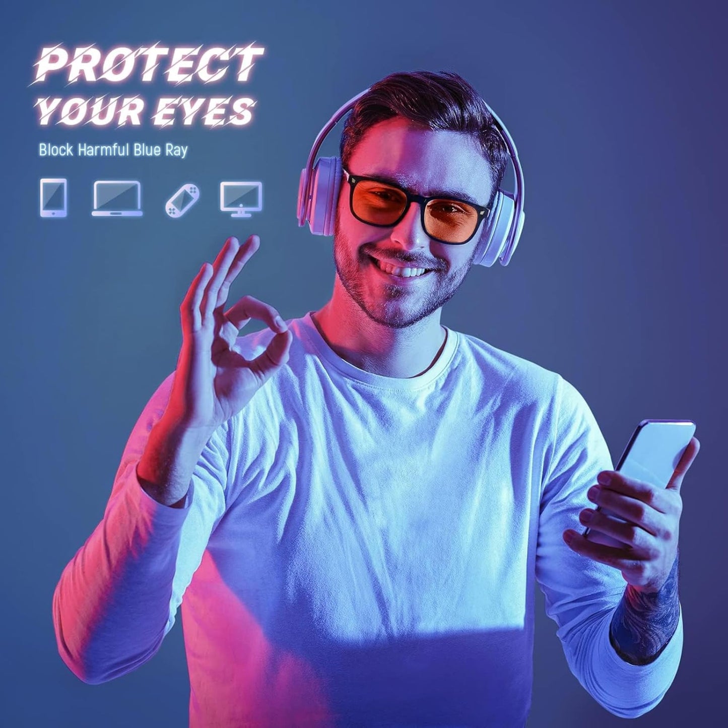livho High Tech Blue Light Glasses - Advanced Blue Light Blocking Computer Glasses - Screen Fatigue & UV Protection