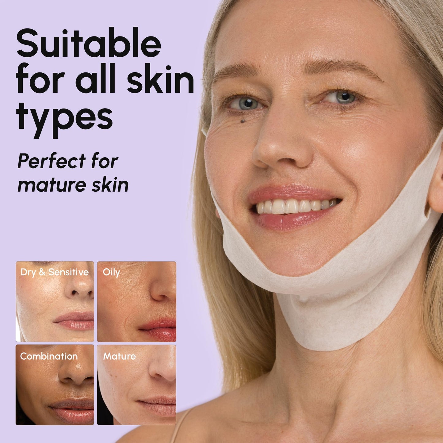 MAREE V Line Lifting Mask with 24K Gold – Deep Collagen Face Mask for Women – Jawline Shaper Mask with Retinol & Hyaluronic Acid – Neck Tightening & Firming - Double Chin Strap for Face Lift
