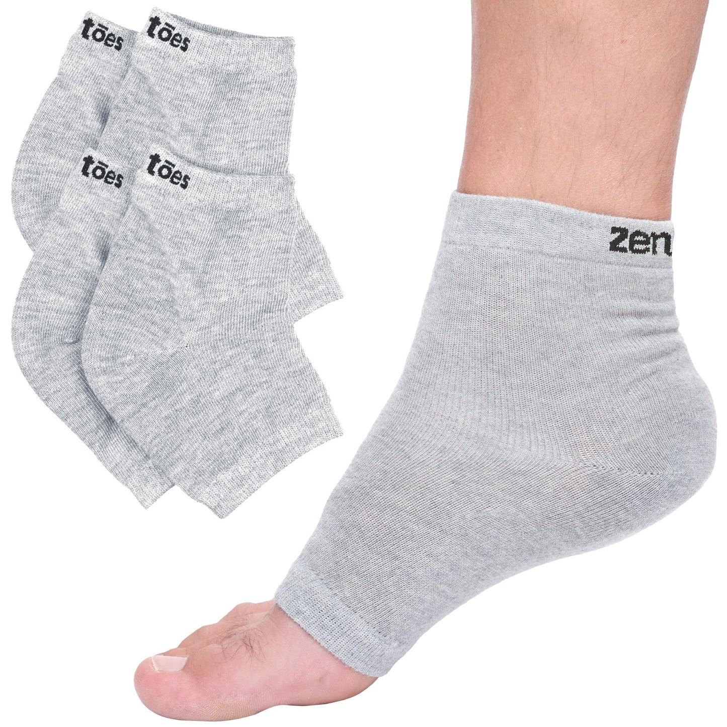 ZenToes Moisturizing Socks for Cracked Heel Treatment, Vitamin E, Olive Oil and Jojoba Oil Infused Heel Socks, Spa Gifts for Women, Relaxation Gifts for Women (Fuzzy Lilac Purple, Regular)