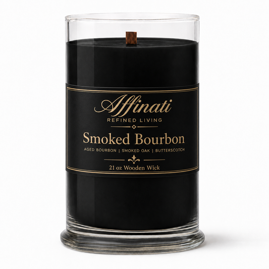 Smoked Bourbon 21 oz wooden wick candle from Maison Creole Compass