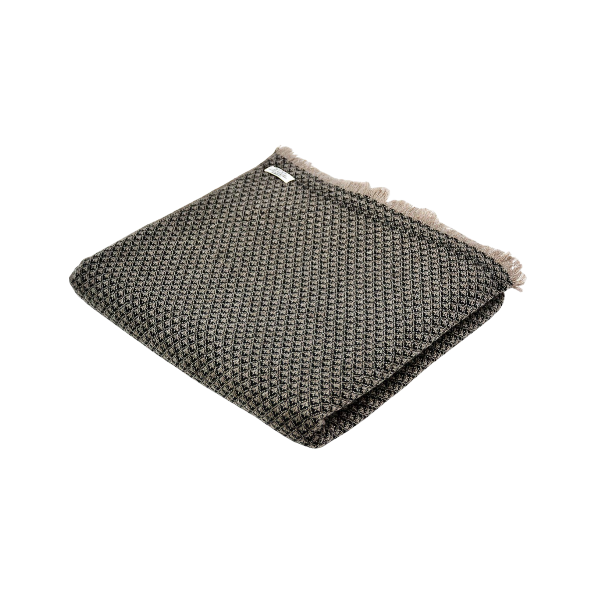 Dhanvi charcoal cashmere throw blanket handmade in Nepal, view 4