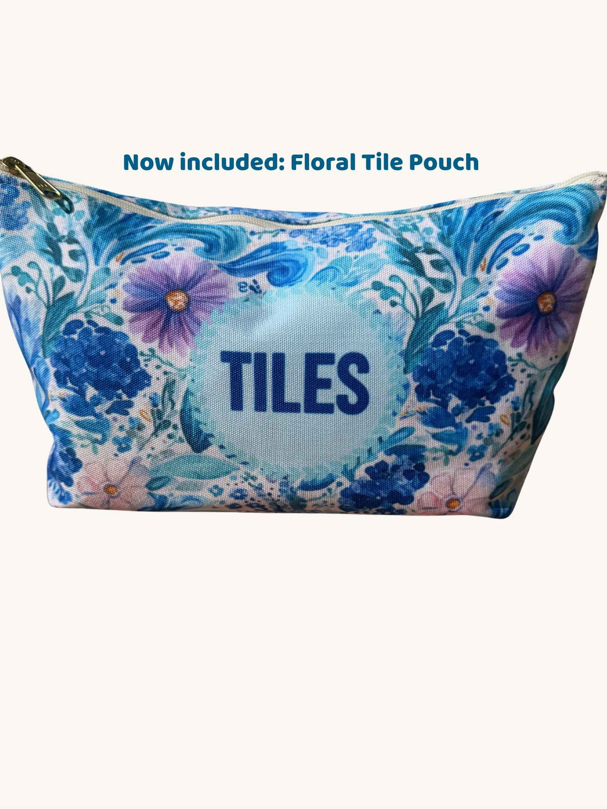 Floral mahjong tile carry pouch
