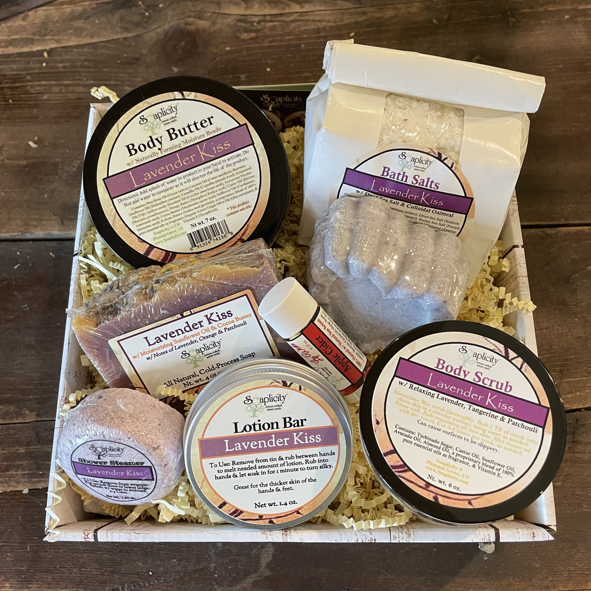 Scentastic spa gift basket in Lavender Kiss scent