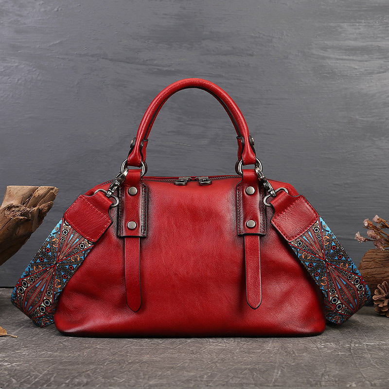 Marigot full-grain leather satchel, view 4