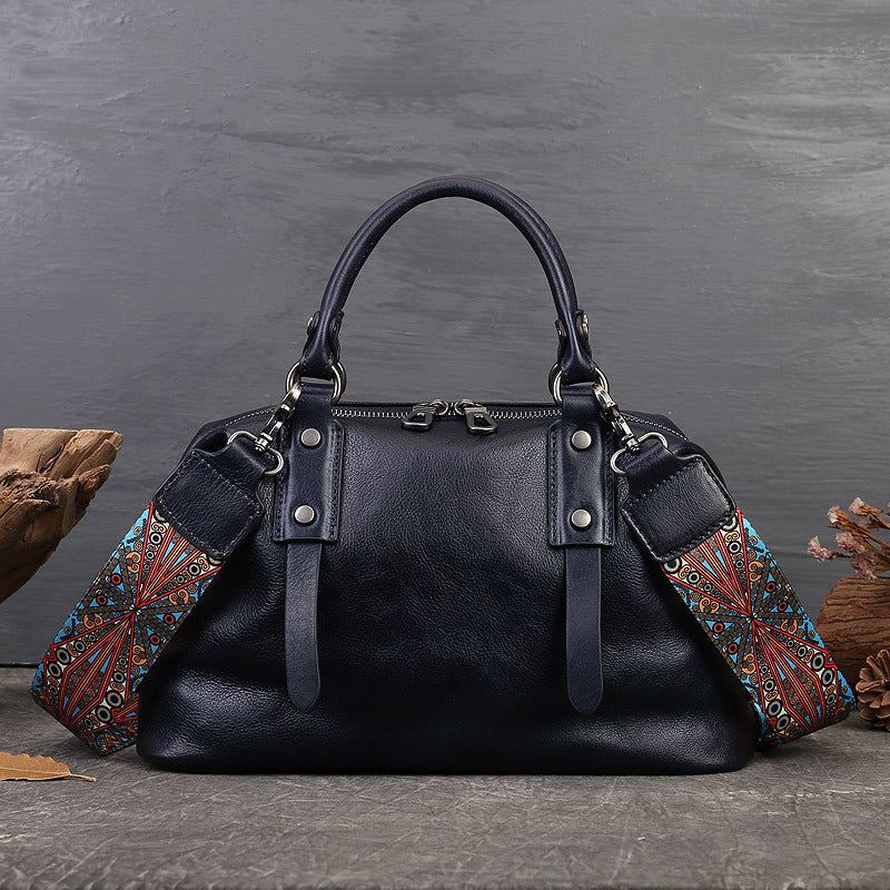 Marigot full-grain leather satchel, view 3