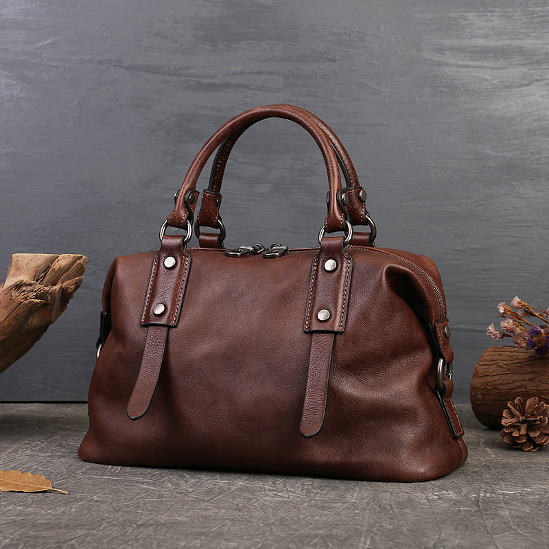 Marigot full-grain leather satchel, view 2
