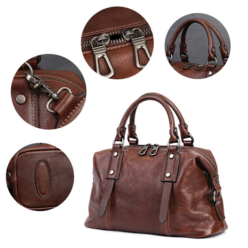 Marigot full-grain leather satchel, view 5