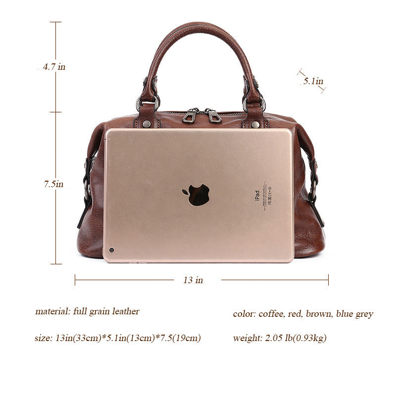 Marigot full-grain leather satchel, view 6