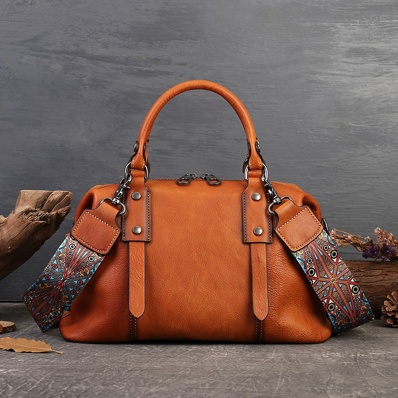Marigot full-grain leather satchel from Maison Creole Compass