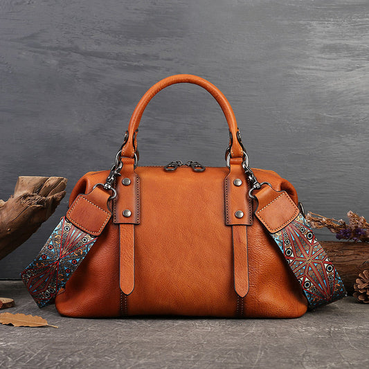Marigot full-grain leather satchel from Maison Creole Compass