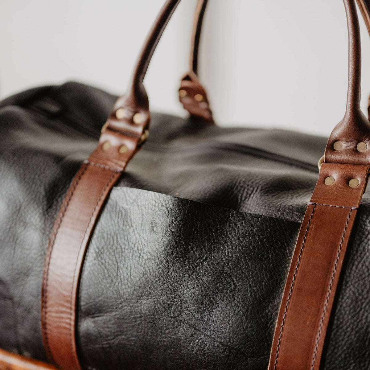 Nomad handmade leather duffle bag, view 9