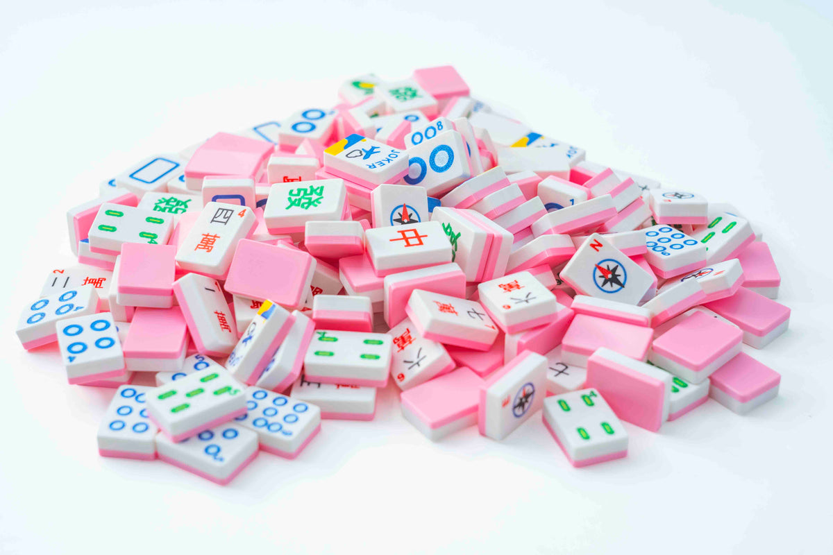 Compass mahjong tiles in Silk Pink