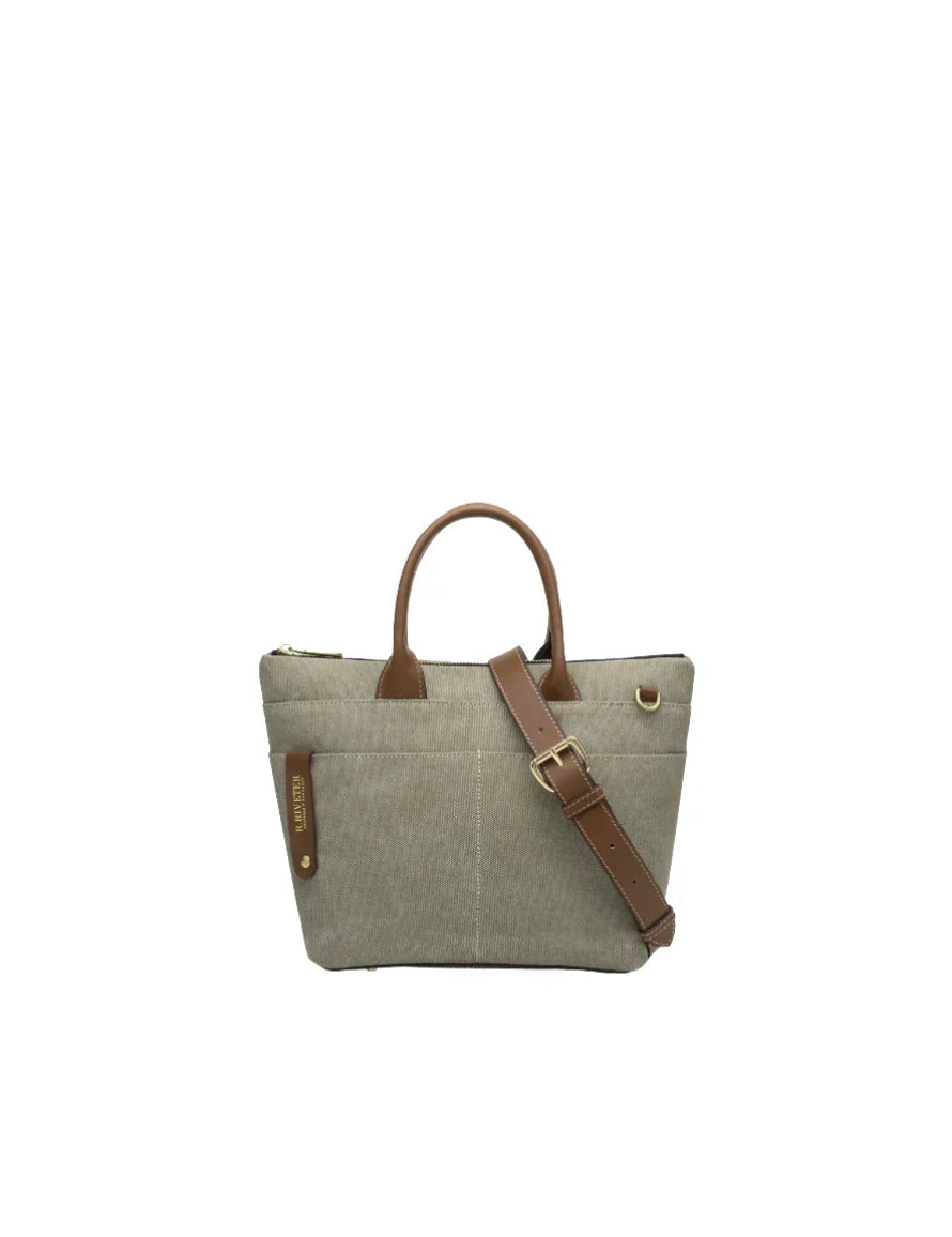 The Dot washed canvas and leather mini tote, view 15