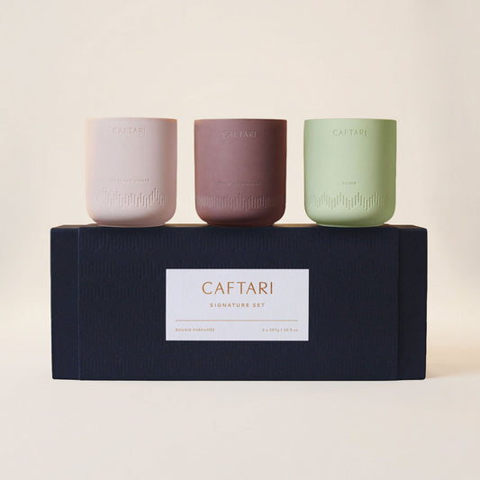 Signature Trio luxury candle gift set from Maison Creole Compass