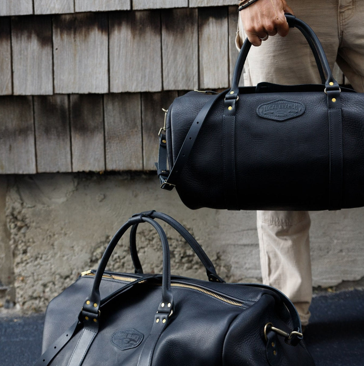 Nomad handmade leather duffle bag, view 4