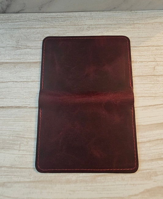 Flanbwayan burgundy full-grain leather passport holder, view 2